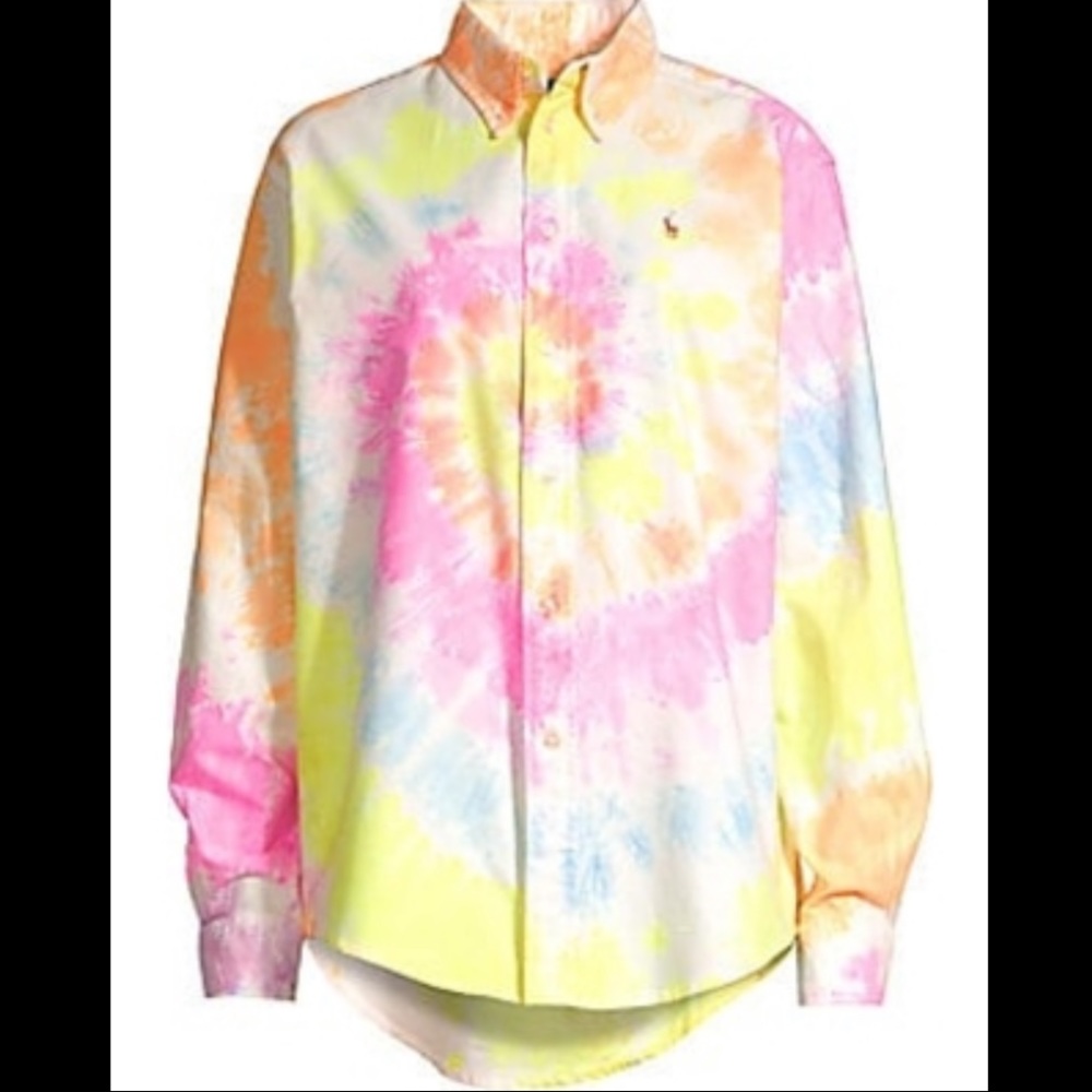 RALPH LAUREN Big Fit Tie Dye Shirt XL - Picture 9 of 14